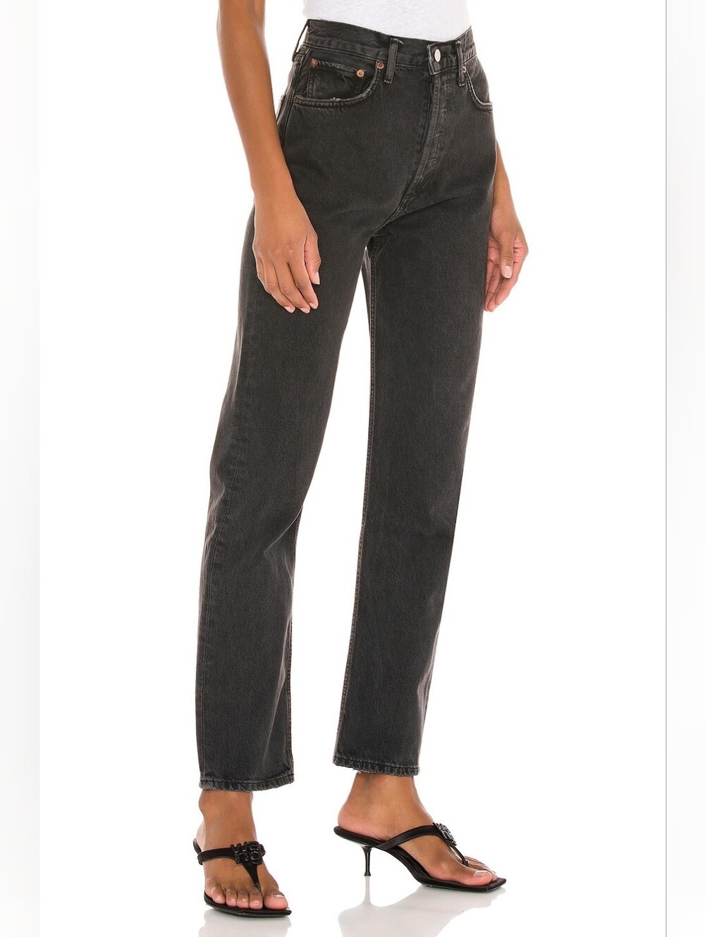 Agolde Black Straight Leg Jeans 80's Pinch Size 25